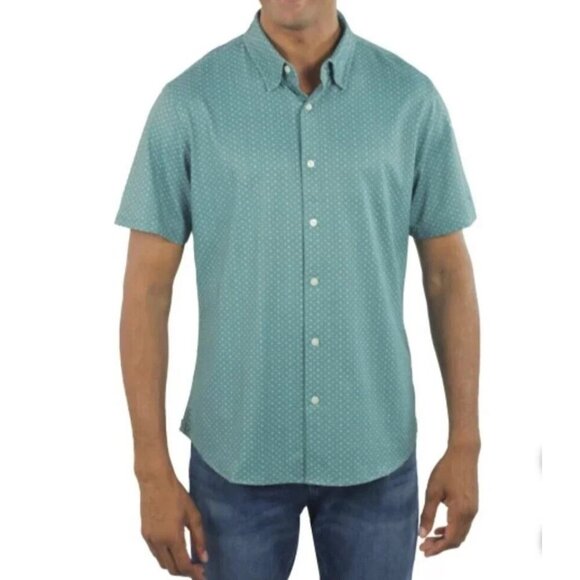 NEW Jachs New York Men's S Short-Sleeved Green Button-Down Shirt - Picture 1 of 8